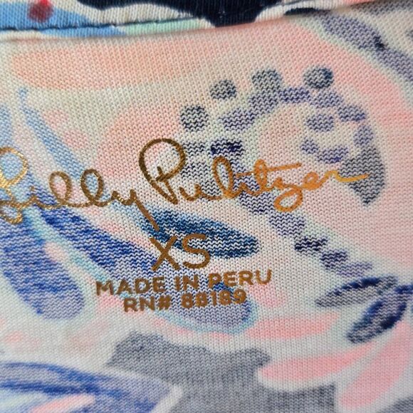 Lilly Pulitzer Carlile Dress High Tide Holy Flockamolie Women's Size XS - Picture 5 of 5